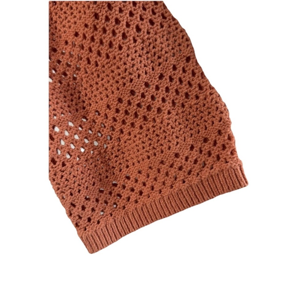 NWT Roxy After Beach Break‎ Womens Long Sleeve Crochet Sweater Coral Size Small - Picture 4 of 13